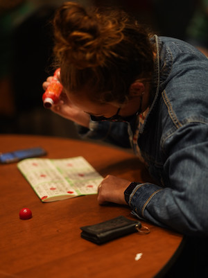 student playing bingo