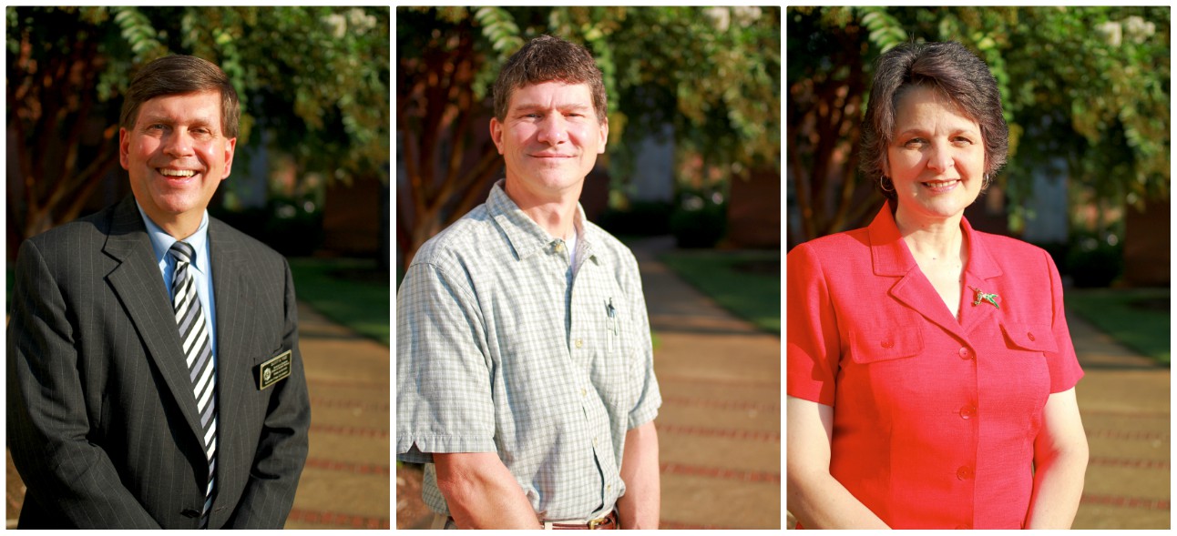 A collage of the new endowed chairs - West, McConnel and Steibel