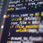 closeup of php code on a monitor