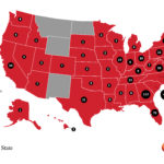a map showing the states where gwu students are from