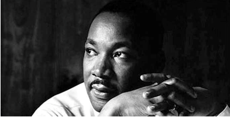 Black and white image of Martin Luther King, Jr.