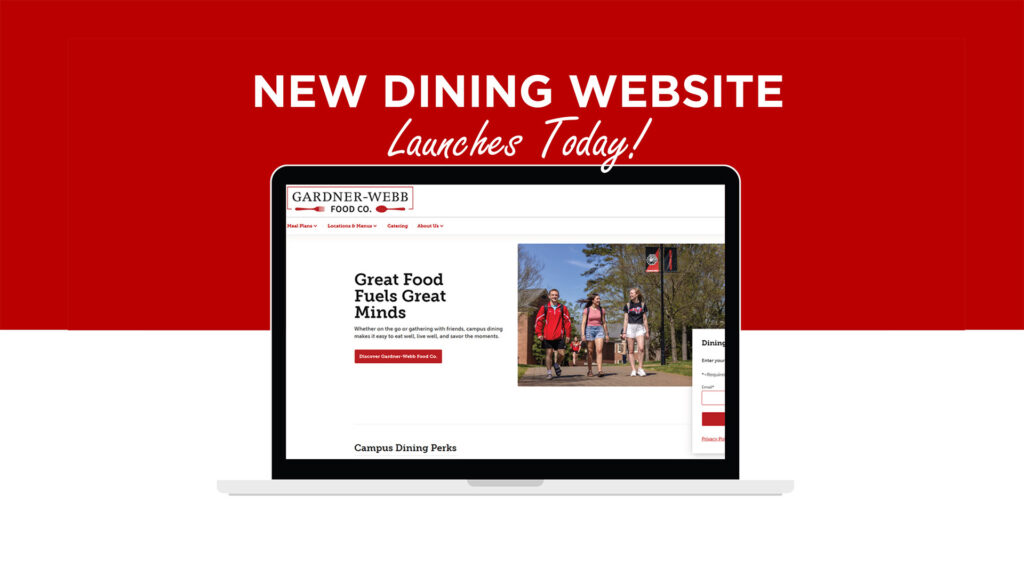 campus dining new website on a laptop screen