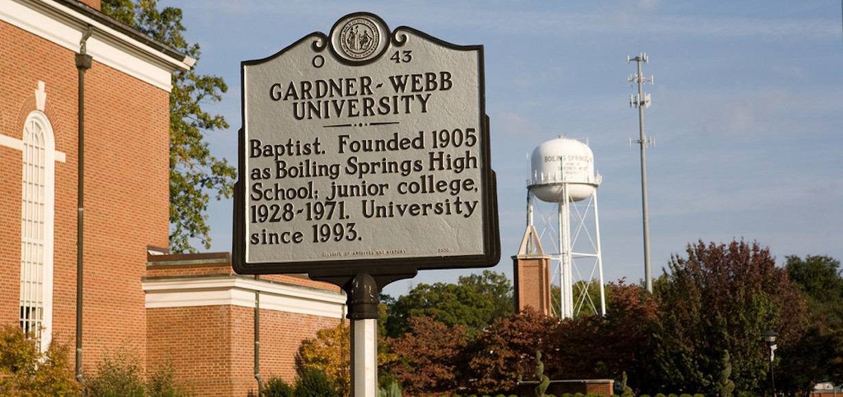 The state historical marker for Gardner-Webb University