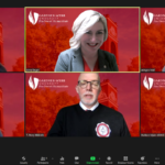 A screenshot of the GWU Ethics Bowl Team and Campus Coordinators participating in the virtual event