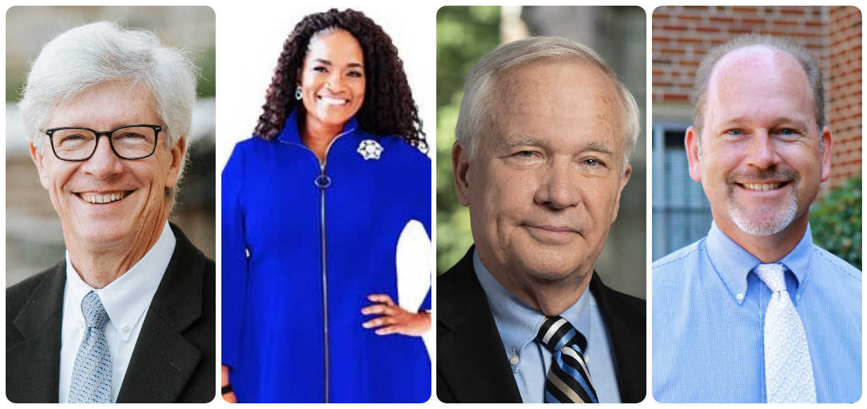 A photo collage featuring pictures of the speakers for the event, from left, Dr. James Howell, Dr. Kimberly Moore, Dr. William Willimon and Dr. Tracy Jessup
