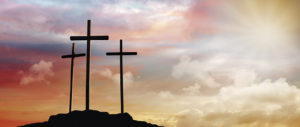 image of three crosses on a hill