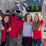 group of students with mascot