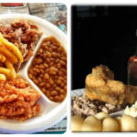 A plate from Red Bridges, left, and from White Swan, right