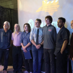 group on stage at the NC film festival