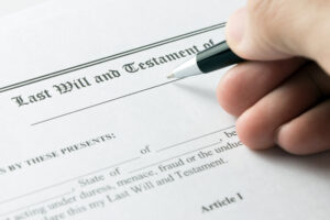 hand signing last will and testament