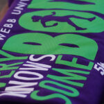 a t-shirt with the everybody knows somebody logo