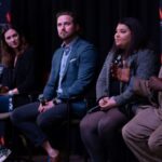 The four panelists, from left, Emma Way, TJ McCullough, Beatriz Guerrero and Ken Lemon