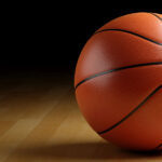 basketball on court floor