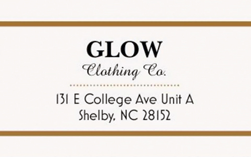 Glow Clothing Co. business card