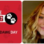 double dawg day graphic on the left, photo of Josie Hinson on the right