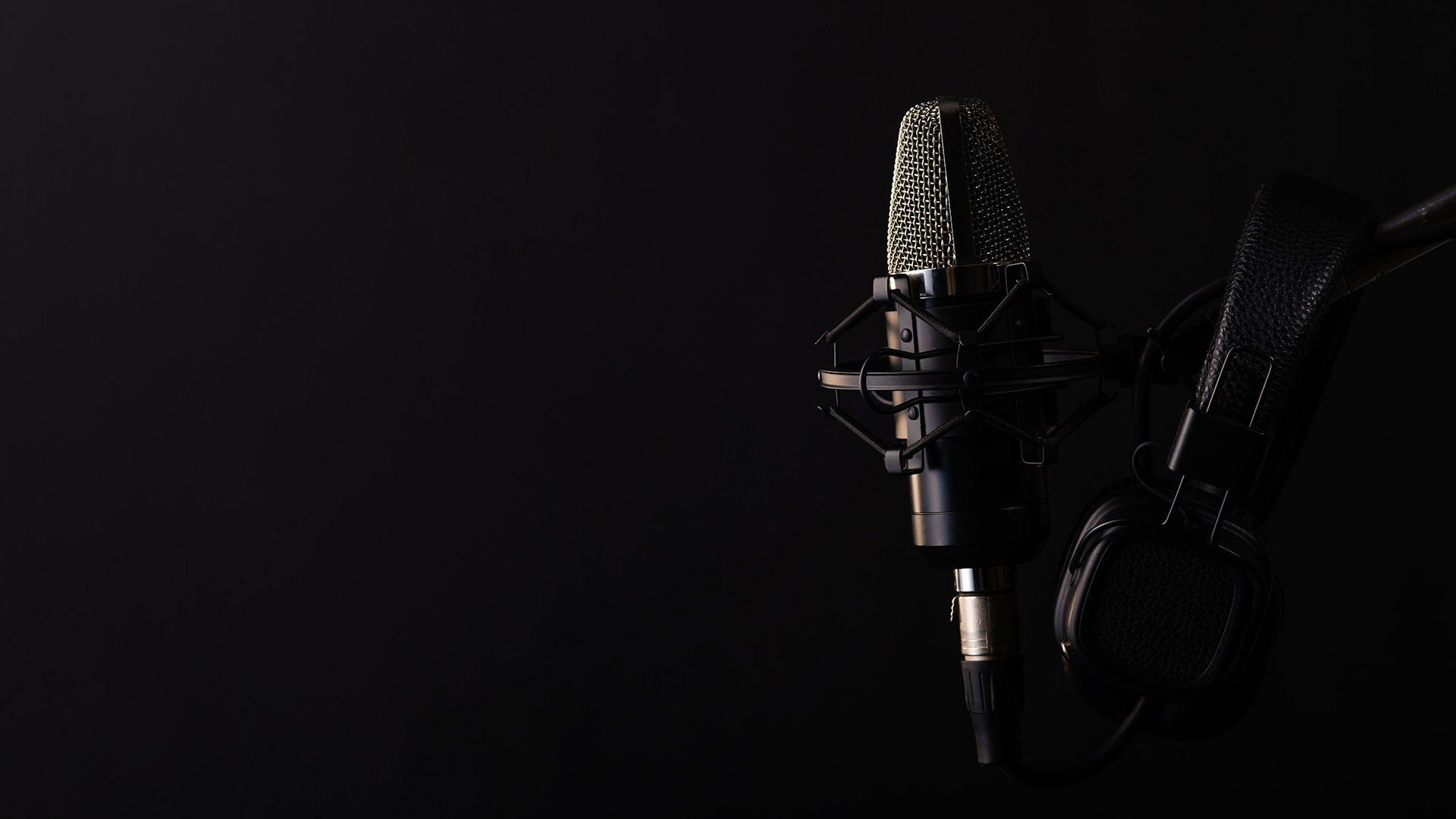 Podcast Mic on black background