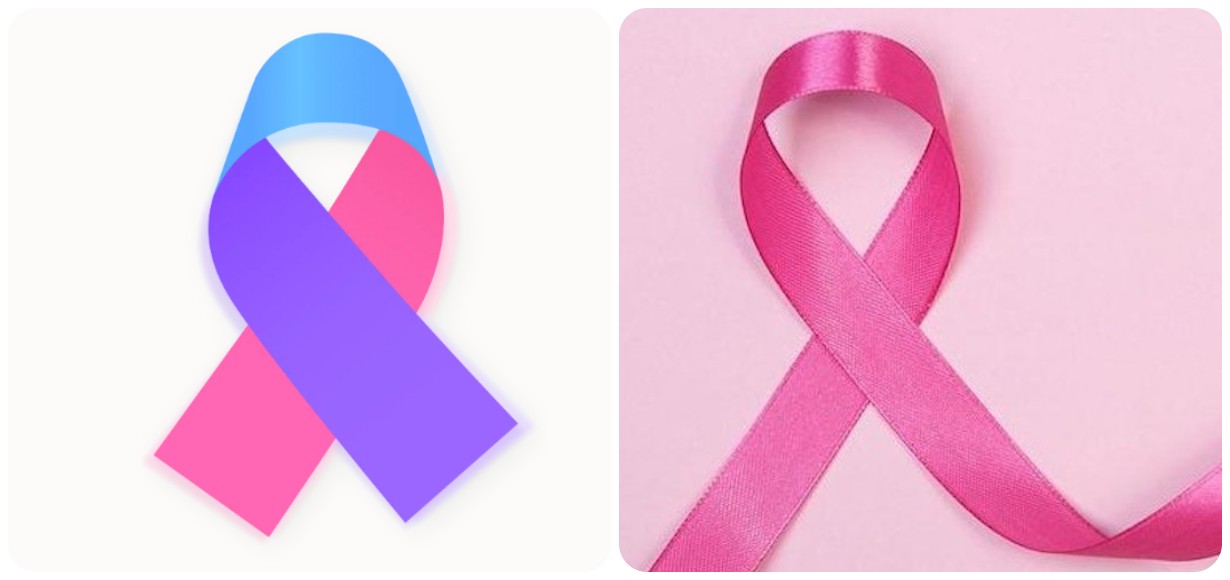 ribbons for thyroid and breast cancer awareness