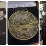 A collage featuring O.Max and Fay Webb Gardner, the Founders Medal and John and Linda Godbold