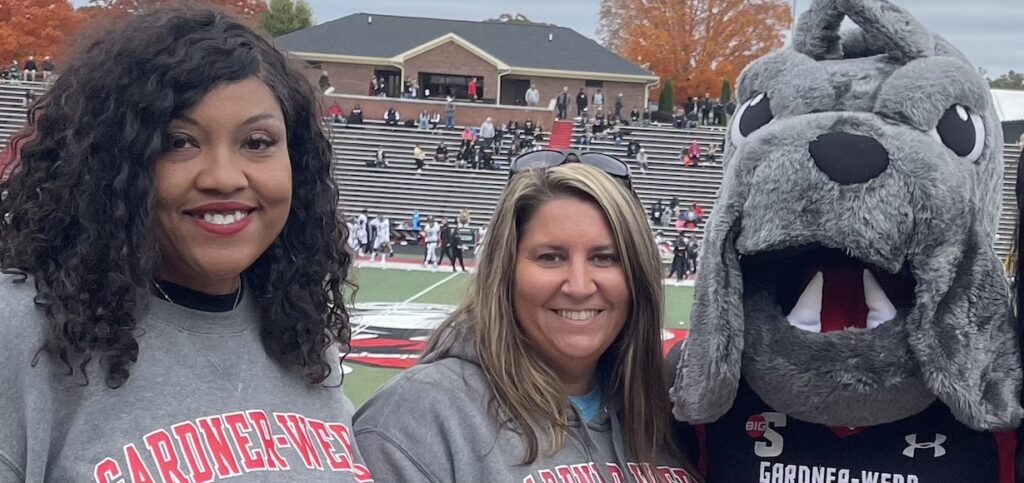 Teacher Assistants Adriene Crego, left, and Nicole Childers are earning their elementary education degrees at Gardner-Webb.