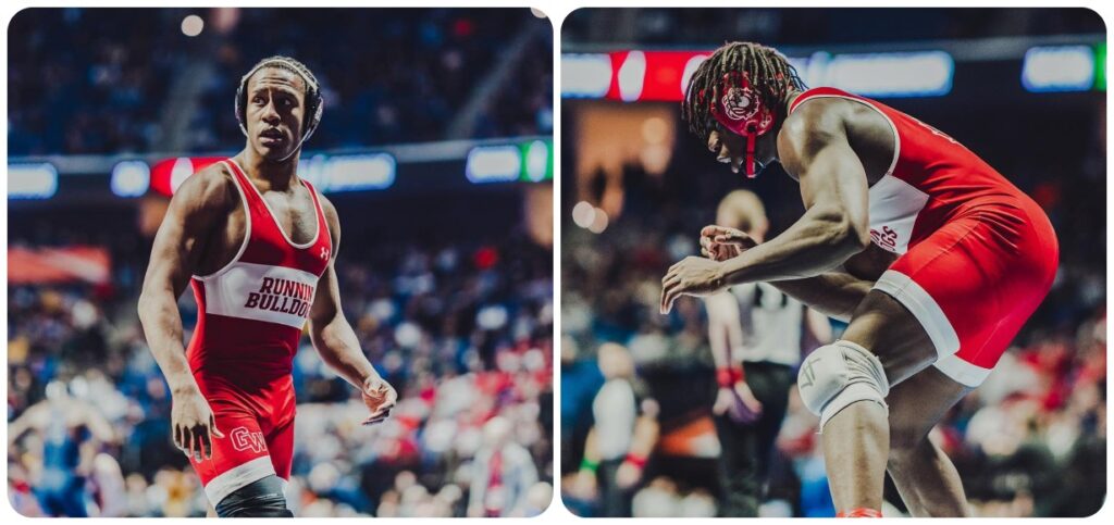 A collage of the two wrestlers - Mosley on left and Anderson on the right