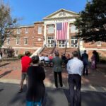 Faculty, staff and community members gather for a Memorial Day Observance and Prayer Service