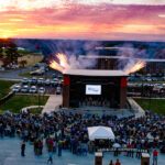 An overhead shot of the Brinkley Amphtitheater crowd