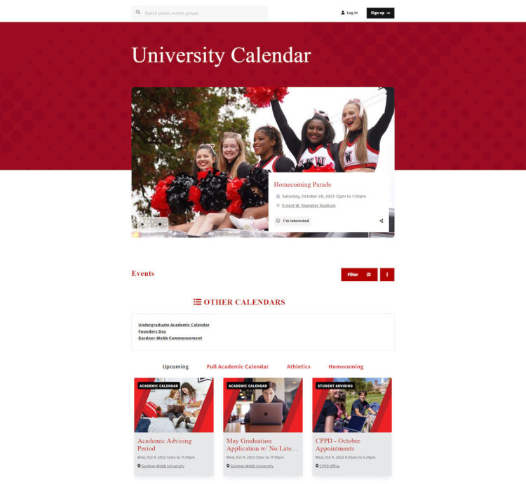 New Calendar Lists All Events in One Place GardnerWebb University