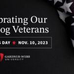 a graphic with details on the Veteran's Day service.