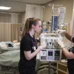 nursing students in the lab