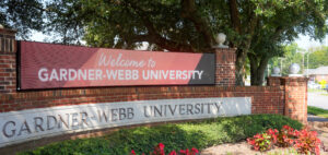 a photo of the electronic sign in front of Gardner-Webb