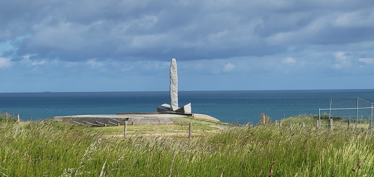 The monument on the beach in Normandy