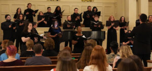 Members of the choir in concert in Dover Chapel