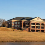 Tucker Student Center and the Lake Hollifield Bell Tower
