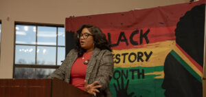 Lauren Washington speaks at last year's Black History Month Program.