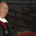 Rance Henderson speaking at commencement.