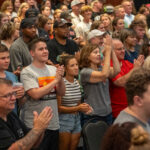 First-year students and their families at the welcome event.