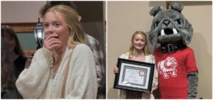 two photos of 2026 Tucker Scholar Sharlotte Lyda