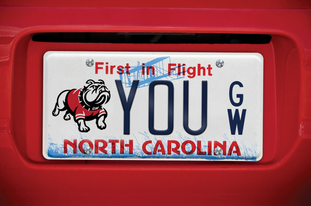 New GWU License Plate Promo Graphics Mockup