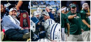collage featuring three championship coaches