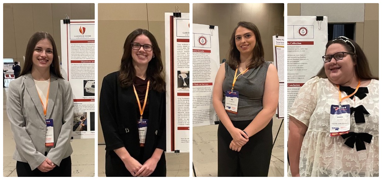 Honors students with their posters at the conference