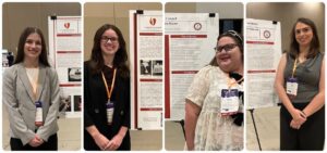 a collage of honors students with their poster presentations
