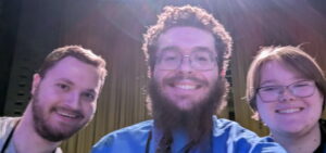 The three members of the Math team pose after the win.