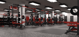 Rendering two of the renovated weight room