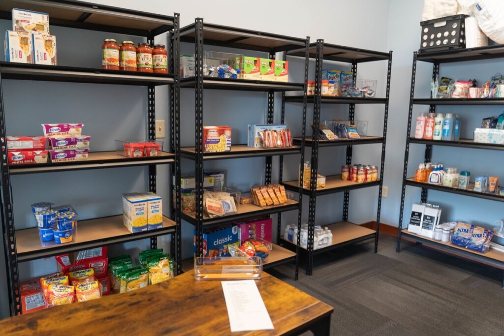 Bulldog Cares Pantry shelves