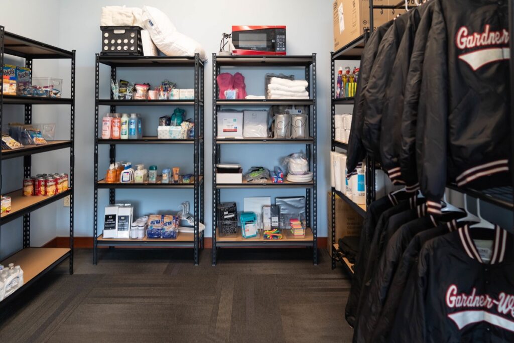 Bulldog Cares Pantry shelves