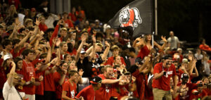 Enthusiastic Crowd at Football Game -Bulldog club director DSC